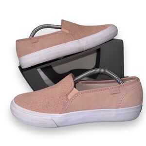 Keds Double Decker Perf Slip-on Sneakers Mauve Suede WH62526 Women's 6.5